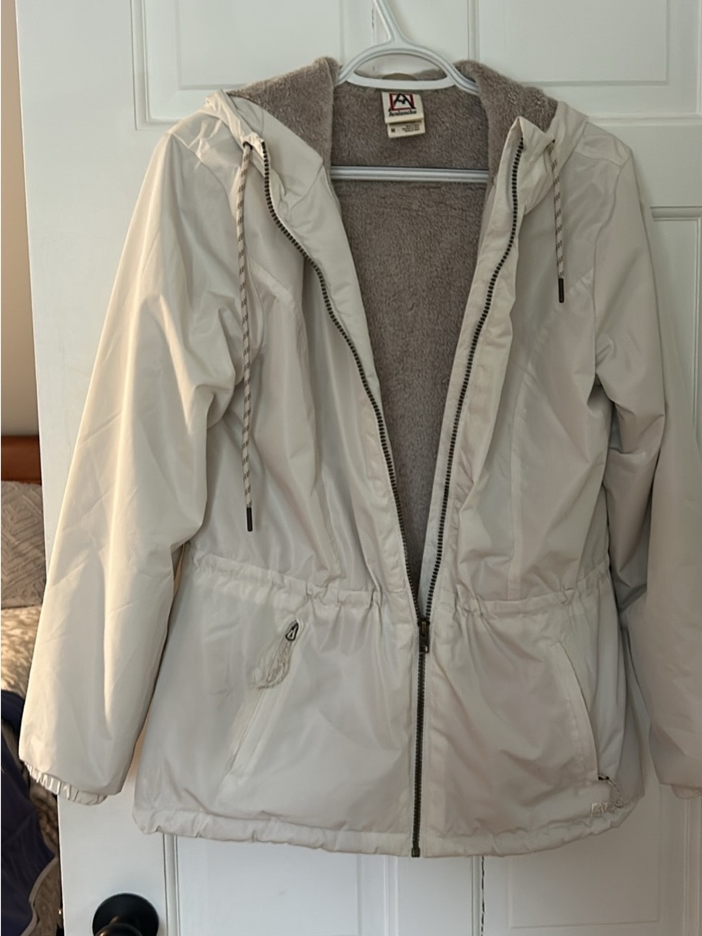 Avalanche Cream Hooded Puffer with Sherpa Lining